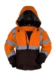Loss Prevention High Vis Orange Safety Winter Bomber Coat Thumbnail