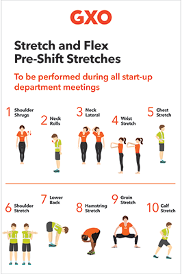 Pre-Shift Stretches Poster 24x36