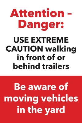 Driver Safety Sign Repositional Label for Inside Doors