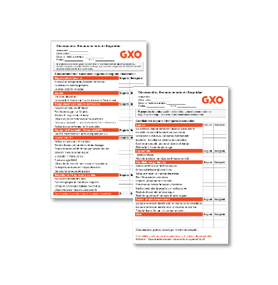 Safety Observation Form - SPANISH