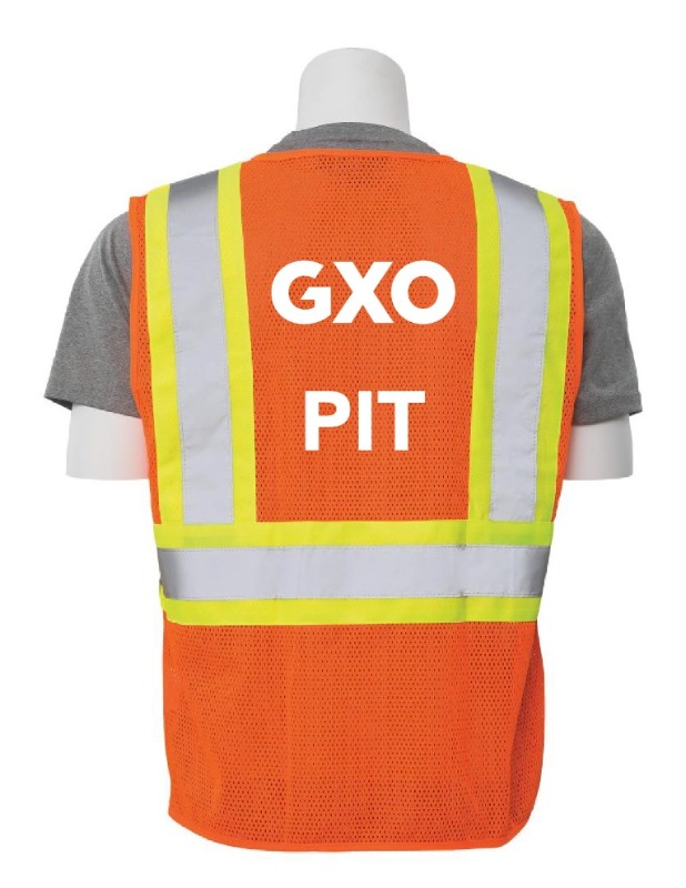 Class 2 Orange Safety Vest.   PIT OPERATORS UNDER 90 Days 