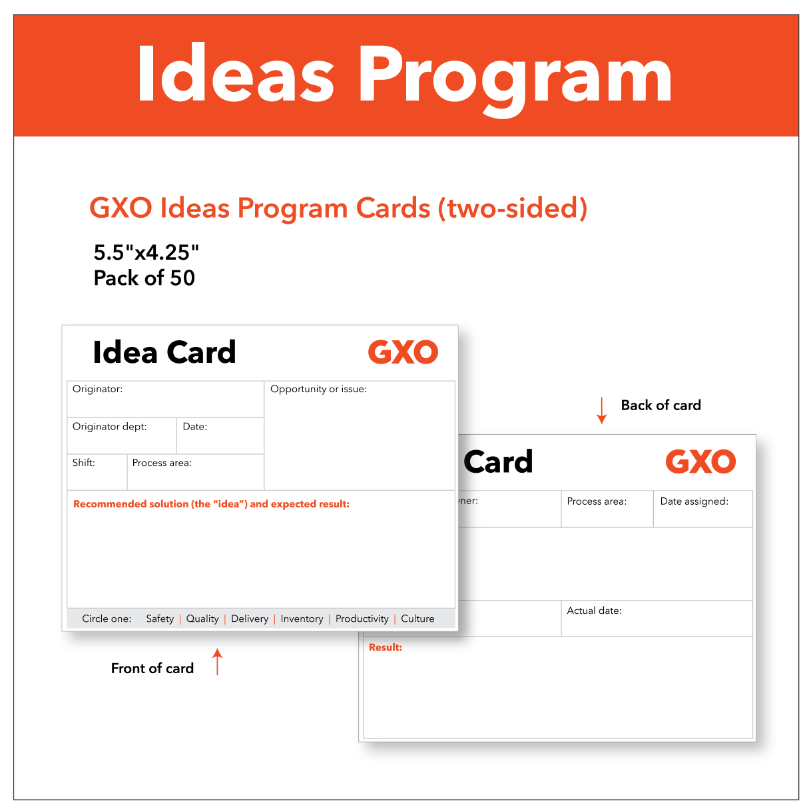 GXO Operating System Ideas Cards - pack of 50