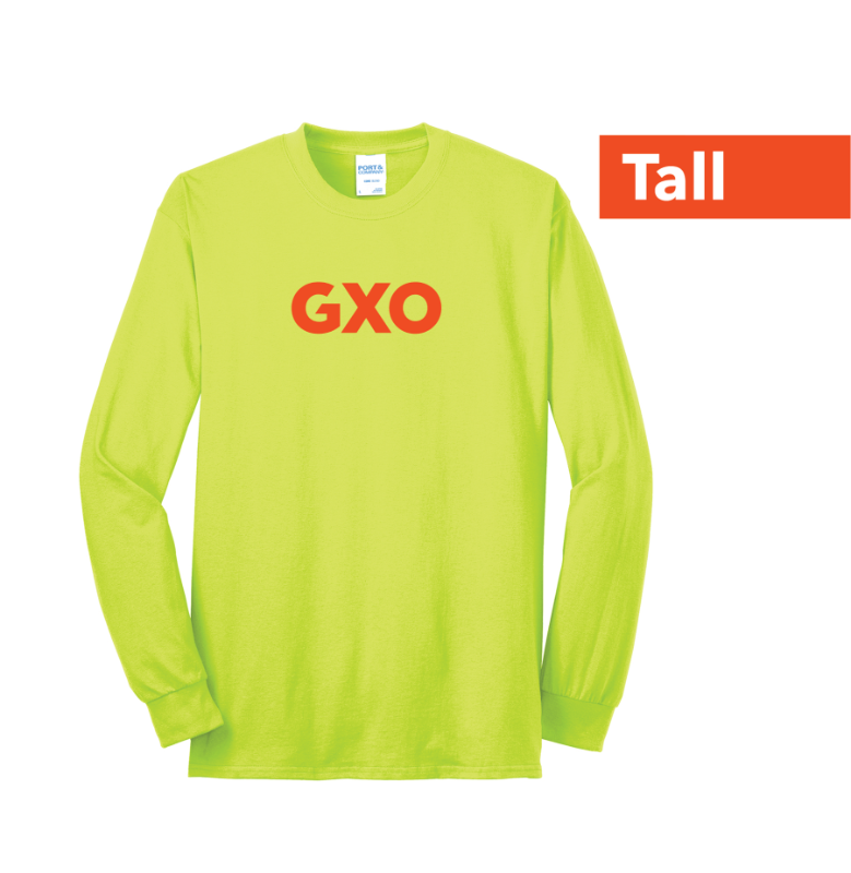 TALL SIZE - Lime Green Hi Visibility Safety Shirt Long Sleeve (Hourly Employees) 